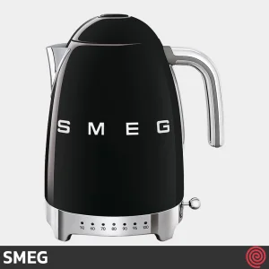 کتری برقی مدرج اسمگ مدل SMEG KLF04BL | رنگ مشکی براق با گنجایش 1.7 لیتر