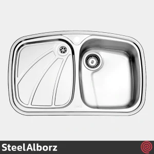 سینک ظرفشویی استیل البرز مدل SteelAlborz 618/50 | یک لگنه فانتزی توکار