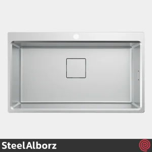 سینک ظرفشویی استیل البرز مدل SteelAlborz 958/52 | یک لگنه باکسی توکار