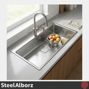 سینک ظرفشویی استیل البرز مدل SteelAlborz 959/52 | یک لگنه باکسی توکار