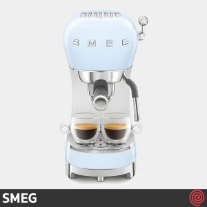 اسپرسو ساز اسمگ مدل SMEG ECF02PB | رنگ آبی پاستلی با فشار 15 بار