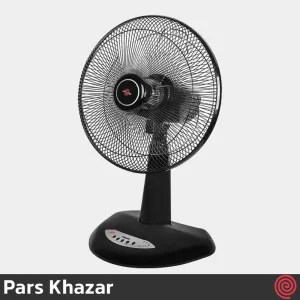 پنکه رومیزی پارس خزر مدل ریما - Pars Khazar RIMA | رنگ مشکی، با ریموت کنترل، 3 سرعته