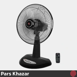 پنکه رومیزی پارس خزر مدل ریما - Pars Khazar RIMA | رنگ مشکی، با ریموت کنترل، 3 سرعته