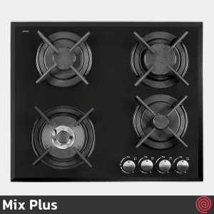 اجاق گاز صفحه ای 4 شعله میکس پلاس مدل Mix Plus 403G | بدنه شیشه ای