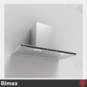 هود شومینه ای بیمکث مدل Bimax 1301 | رنگ استیل، سایز 90 با موتور توربو 4 دور
