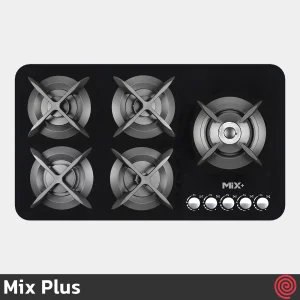 اجاق گاز صفحه ای 5 شعله میکس پلاس مدل Mix Plus IG503R | بدنه شیشه ای