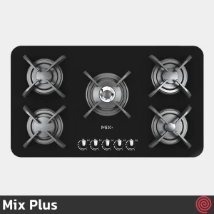 اجاق گاز صفحه ای 5 شعله میکس پلاس مدل Mix Plus PARDYC B | بدنه شیشه ای
