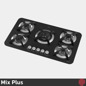 اجاق گاز صفحه ای 5 شعله میکس پلاس مدل Mix Plus APPLE M | بدنه شیشه ای