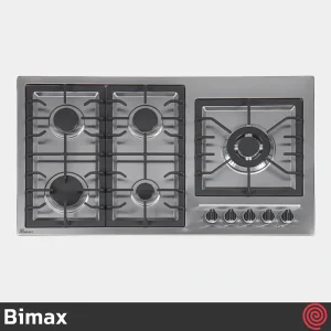 اجاق گاز صفحه ای 5 شعله بیمکث مدل Bimax 5089 | بدنه استیل