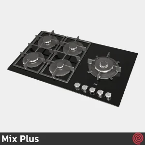 اجاق گاز صفحه ای 5 شعله میکس پلاس مدل Mix Plus G514R | بدنه شیشه ای