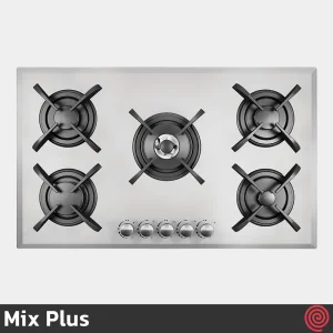 اجاق گاز صفحه ای 5 شعله میکس پلاس مدل Mix Plus G502W | بدنه شیشه ای