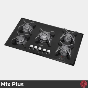اجاق گاز صفحه ای 5 شعله میکس پلاس مدل Mix Plus GT502 | بدنه شیشه ای