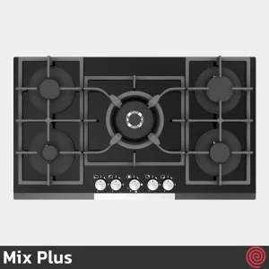 اجاق گاز صفحه ای 5 شعله میکس پلاس مدل Mix Plus CG9571M | بدنه شیشه ای