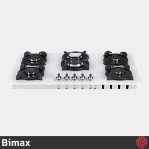 اجاق گاز صفحه ای 5 شعله بیمکث مدل Bimax 5087 | بدنه شیشه ای