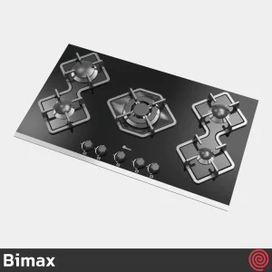 اجاق گاز صفحه ای 5 شعله بیمکث مدل Bimax 5090P | بدنه شیشه ای