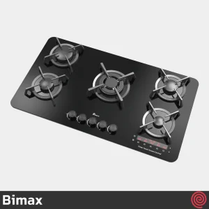 اجاق گاز صفحه ای 5 شعله بیمکث مدل Bimax 2106T | بدنه شیشه ای و تایمردار