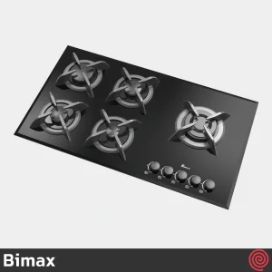 اجاق گاز صفحه ای 5 شعله بیمکث مدل Bimax 2101 | بدنه شیشه ای