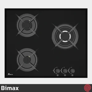 اجاق گاز صفحه ای 3 شعله بیمکث مدل Bimax 5015 | بدنه شیشه ای