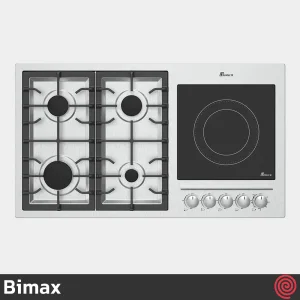 اجاق گاز صفحه ای 5 شعله بیمکث مدل Bimax 0027 | مدل گازی و برقی، بدنه استیل