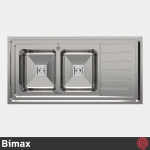 سینک ظرفشویی بیمکث مدل Bimax 925-60 | دو لگنه فانتزی روکار