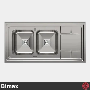 سینک ظرفشویی بیمکث مدل Bimax 926-60 | دو لگنه فانتزی روکار
