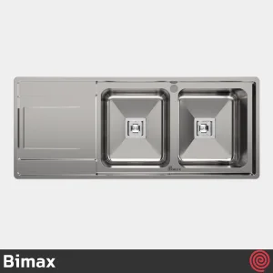 سینک ظرفشویی بیمکث مدل Bimax 923-50 | دو لگنه فانتزی توکار