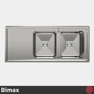 سینک ظرفشویی بیمکث مدل Bimax 843-52 | دو لگنه فانتزی توکار