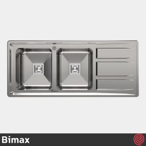 سینک ظرفشویی بیمکث مدل Bimax 4402-52 | دو لگنه فانتزی توکار