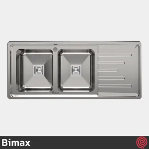 سینک ظرفشویی بیمکث مدل Bimax 4404-52 | دو لگنه فانتزی توکار