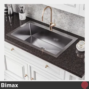 سینک ظرفشویی بیمکث مدل Bimax 724-50 | تک لگنه فلاش مونت باکسی توکار