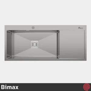 سینک ظرفشویی بیمکث مدل Bimax 4102-50 | تک لگنه فلاش مونت باکسی توکار
