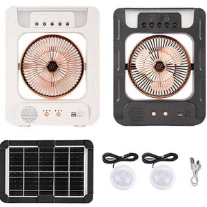 پنکه خورشیدی مه پاش فوژاو مدل FUZHAO CC303BT | با اسپیکر و بخور سرد