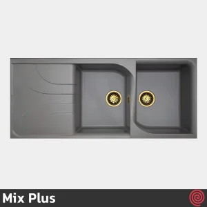 سینک ظرفشویی میکس پلاس مدل Mix Plus SG 106-50 | دو لگنه گرانیتی توکار