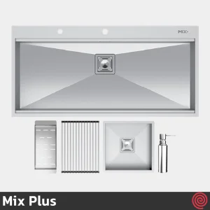 سینک ظرفشویی میکس پلاس مدل Mix Plus BCN-104-50 | تک لگنه فلاش مونت باکسی توکار