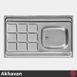 سینک ظرفشویی اخوان مدل Akhavan A10050-9CR-50 | تک لگنه نیمه فانتزی روکار