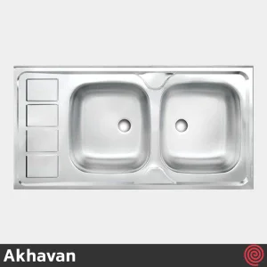 سینک ظرفشویی اخوان مدل Akhavan A10050-4CR-50 | دو لگنه نیمه فانتزی روکار