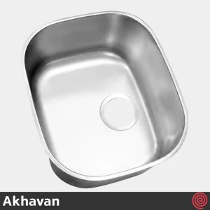 سینک ظرفشویی اخوان مدل Akhavan W35-35 | تک لگنه صنعتی توکار