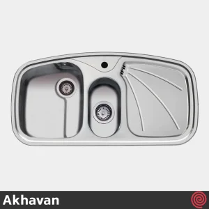 سینک ظرفشویی اخوان مدل Akhavan 4-50 | یک و نیم لگنه فانتزی توکار
