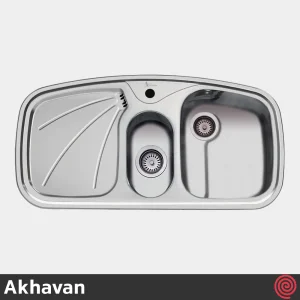 سینک ظرفشویی اخوان مدل Akhavan 4-50 | یک و نیم لگنه فانتزی توکار