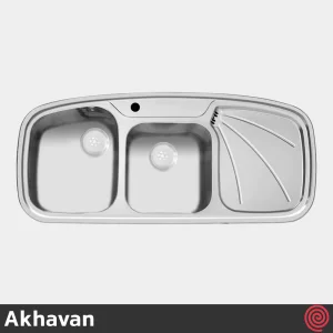 سینک ظرفشویی اخوان مدل Akhavan 6SD-50 | دو لگنه فانتزی توکار
