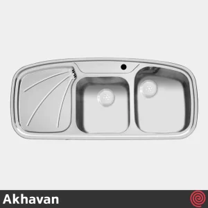 سینک ظرفشویی اخوان مدل Akhavan 6SD-50 | دو لگنه فانتزی توکار