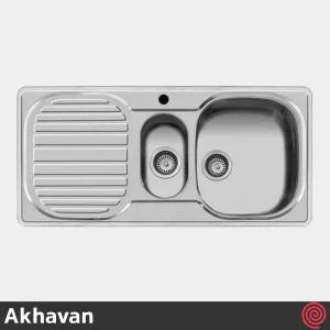 سینک ظرفشویی اخوان مدل Akhavan 10-50 | یک و نیم لگنه فانتزی توکار