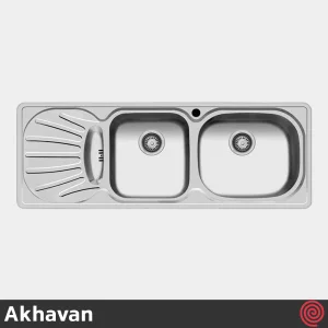 سینک ظرفشویی اخوان مدل Akhavan 18-44 | دو لگنه فانتزی توکار