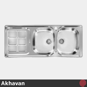 سینک ظرفشویی اخوان مدل Akhavan 147-50 | دو لگنه فانتزی توکار