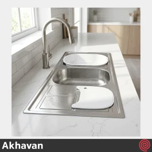 سینک ظرفشویی اخوان مدل Akhavan 159-50 | دو لگنه فانتزی توکار