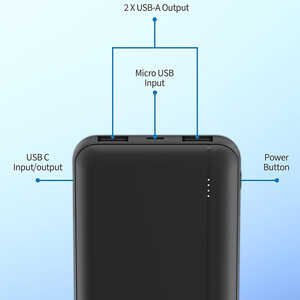 پاور بانک 10000 فیلیپس مدل PHILIPS DLP1812PB | توان 20 وات