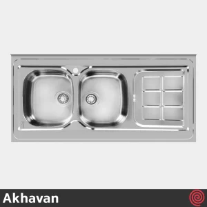 سینک ظرفشویی اخوان مدل Akhavan 148-60 | دو لگنه فانتزی روکار