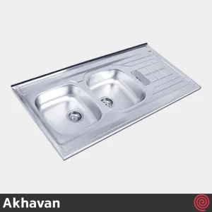 سینک ظرفشویی اخوان مدل Akhavan 150-60 | دو لگنه نیمه فانتزی روکار