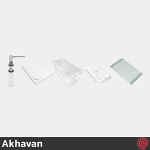 سینک ظرفشویی اخوان مدل Akhavan 303-60 | دو لگنه باکسی روکار