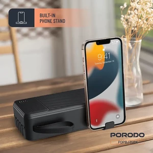 پاور بانک 30000 پورودو مدل Porodo PDPBJ35BK | با کابل و چراغ قوه